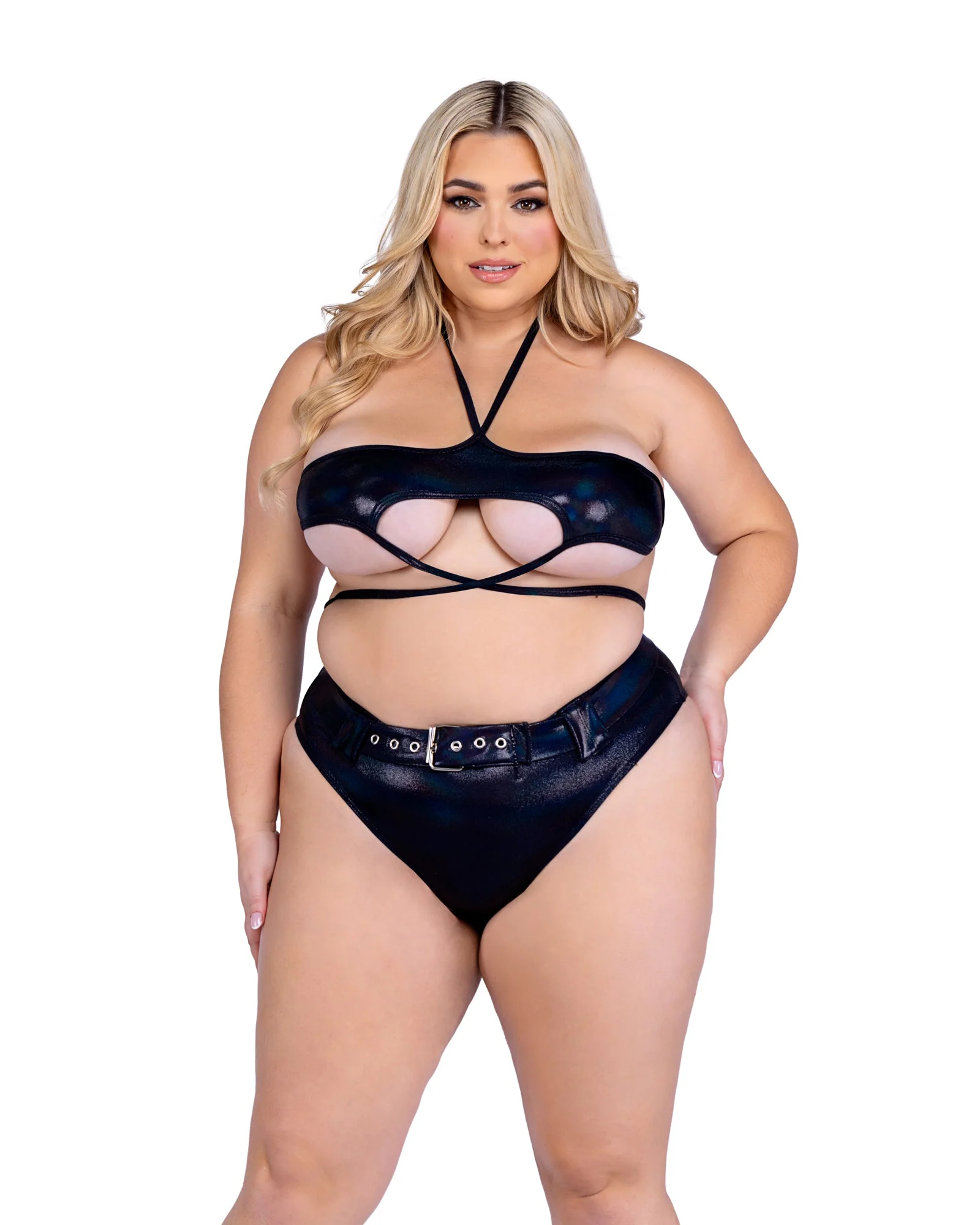 6544 - Shimmer High-Waisted Shorts - Image 5